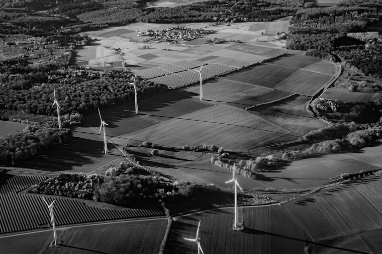 Wind turbines in daylight